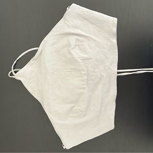 Halter type crop top with lace up back